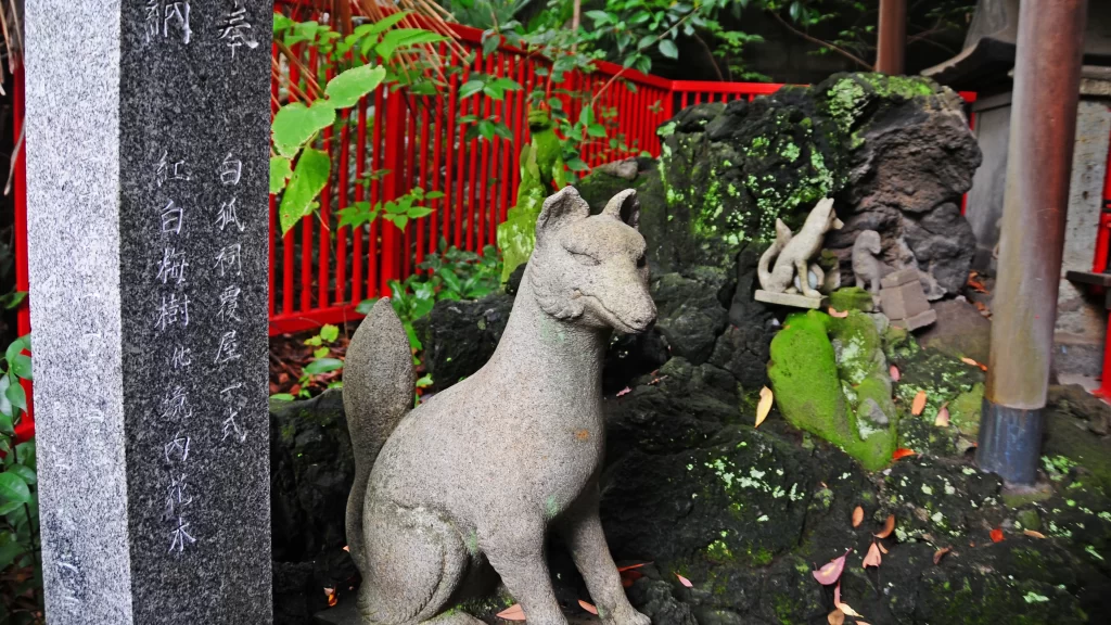 三囲神社眷属白狐（お稲荷様）