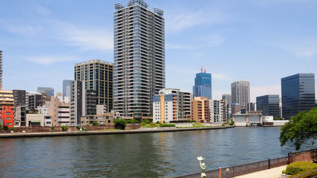 住吉神社近くの隅田川
